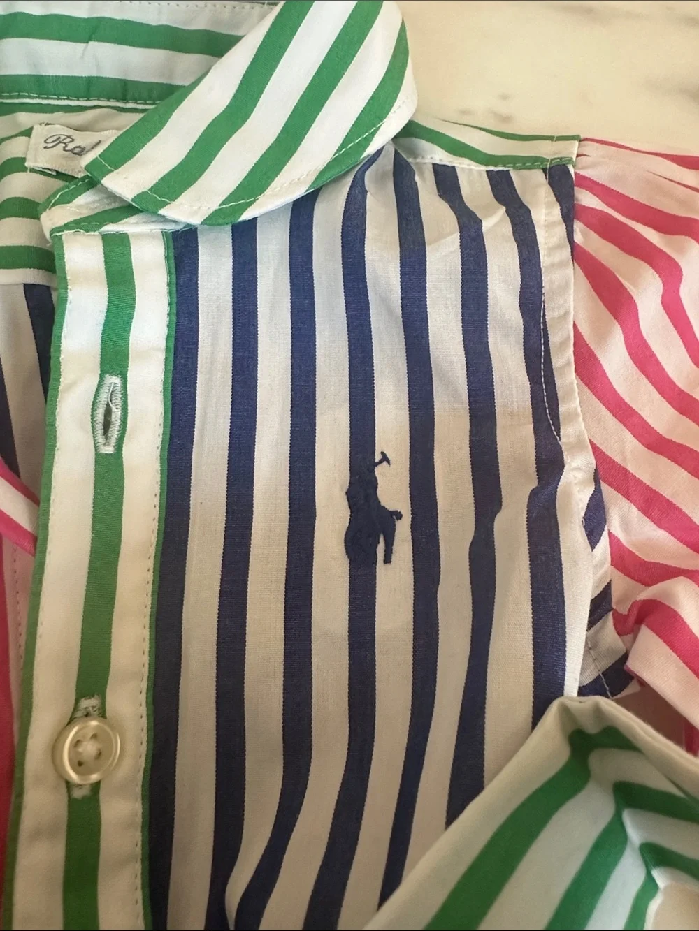 Ralph Lauren Girls' Striped Dress Set in Pink, Green & Blue